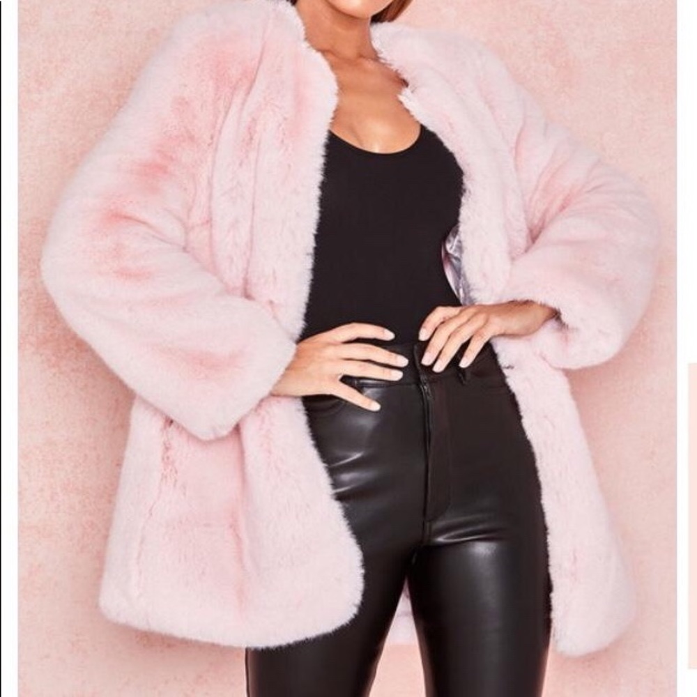 BNWT Roberta pink fur